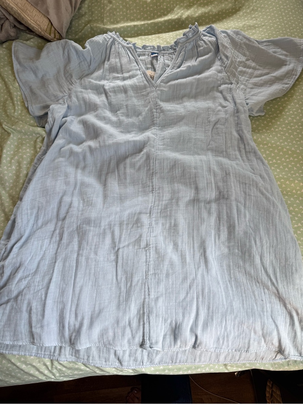 Old Navy Pale Blue Short-Sleeve Mini Dress